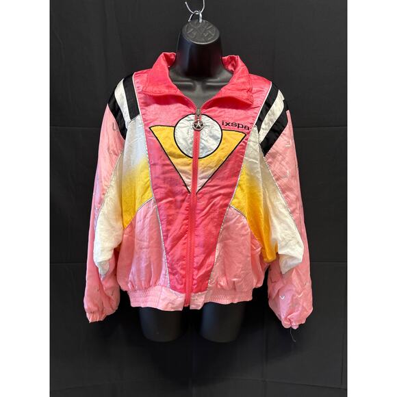 Vintage 80s IXSPA Women’s Satin Track Jacket Size Small - Picture 1 of 4